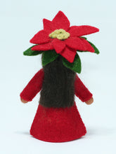 Poinsettia Fairy Doll – 2.5" & 3.5" Handmade Felt Waldorf Decorations by Ambrosius