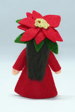 Poinsettia Fairy Doll – 2.5" & 3.5" Handmade Felt Waldorf Decorations by Ambrosius