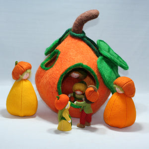 Pumpkin Felt House | Waldorf Doll Shop | Eco Flower Fairies