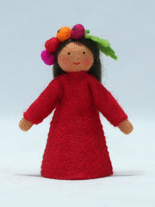 Handmade Redcurrant Fairy Doll by Ambrosius – Eco-Friendly Wool Felt Waldorf Toy from Eco Flower Fairies LLC
