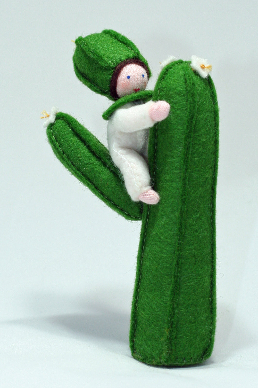 Handmade Saguaro Baby Doll by Ambrosius – Eco-Friendly Wool Felt Waldorf Toy from Eco Flower Fairies LLC