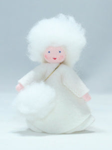 Handmade Snow Princess Doll by Ambrosius – Eco-Friendly Wool Felt Waldorf Toy from Eco Flower Fairies LLC