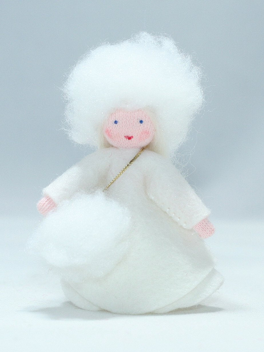 Handmade Snow Princess Doll by Ambrosius – Eco-Friendly Wool Felt Waldorf Toy from Eco Flower Fairies LLC