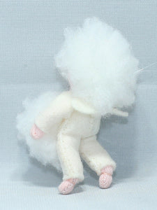 Snow Baby Doll – 2.5" Handmade Felt Waldorf Decoration by Ambrosius
