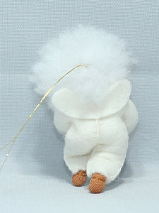 Snow Baby Doll – 2.5" Handmade Felt Waldorf Decoration by Ambrosius