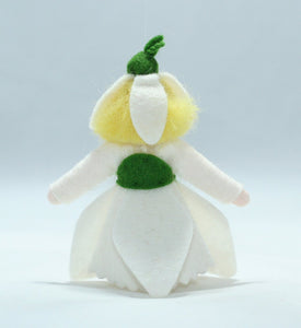 Snowdrop Princess Doll – 3.5" Handmade Felt Waldorf Decoration by Ambrosius