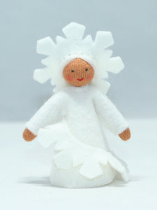 Handmade Snowflake Fairy Doll by Ambrosius – Eco-Friendly Wool Felt Waldorf Toy from Eco Flower Fairies LLC