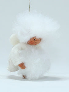 Handmade Snow Baby Doll by Ambrosius – Eco-Friendly Wool Felt Waldorf Toy from Eco Flower Fairies LLC