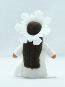 Snowflake Fairy Doll – 2.5" Handmade Felt Waldorf Decoration by Ambrosius