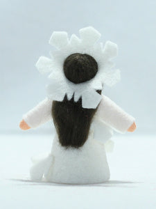 Snowflake Fairy Doll – 2.5" Handmade Felt Waldorf Decoration by Ambrosius