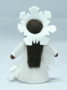 Snowflake Fairy Doll – 2.5" Handmade Felt Waldorf Decoration by Ambrosius