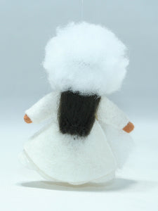 Snow Princess Doll – 2.5" Handmade Felt Waldorf Decoration by Ambrosius