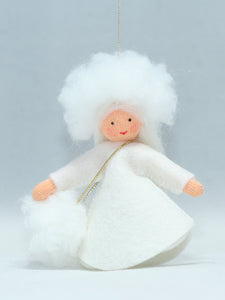 Handmade Snow Princess Doll by Ambrosius – Eco-Friendly Wool Felt Waldorf Toy from Eco Flower Fairies LLC