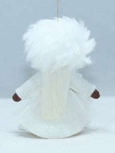 Snow Princess Doll – 2.5" Handmade Felt Waldorf Decoration by Ambrosius