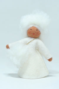Handmade Snow Fairy Doll by Ambrosius – Eco-Friendly Wool Felt Waldorf Toy from Eco Flower Fairies LLC