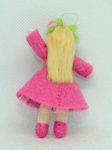 Spring Princess (miniature bendable hanging felt doll)