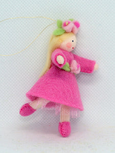 Spring Princess (miniature bendable hanging felt doll)