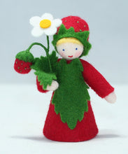 Handmade Wild Strawberry Fairy Doll by Ambrosius – Eco-Friendly Wool Felt Waldorf Toy from Eco Flower Fairies LLC