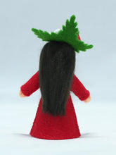 Strawberry Fairy Doll – 2.5" Handmade Felt Waldorf Decoration by Ambrosius