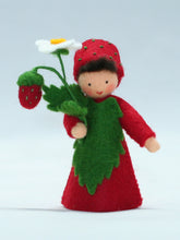 Handmade Wild Strawberry Fairy Doll by Ambrosius – Eco-Friendly Wool Felt Waldorf Toy from Eco Flower Fairies LLC