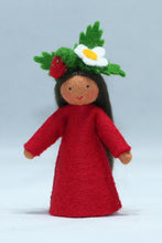 Handmade Wild Strawberry Fairy Doll by Ambrosius – Eco-Friendly Wool Felt Waldorf Toy from Eco Flower Fairies LLC