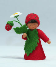 Handmade Wild Strawberry Fairy Doll by Ambrosius – Eco-Friendly Wool Felt Waldorf Toy from Eco Flower Fairies LLC