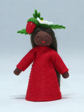 Handmade Wild Strawberry Fairy Doll by Ambrosius – Eco-Friendly Wool Felt Waldorf Toy from Eco Flower Fairies LLC