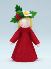 Handmade Wild Strawberry Fairy Doll by Ambrosius – Eco-Friendly Wool Felt Waldorf Toy from Eco Flower Fairies LLC