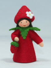 Handmade Wild Strawberry Fairy Doll by Ambrosius – Eco-Friendly Wool Felt Waldorf Toy from Eco Flower Fairies LLC
