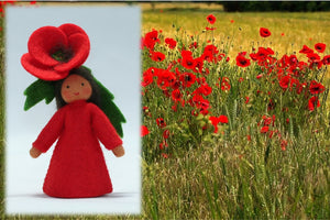 Red Poppy Fairy | Waldorf Doll Shop | Eco Flower Fairiesv