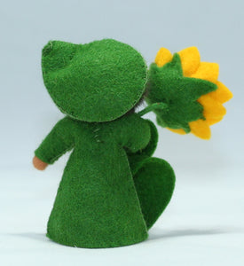 Sunflower Fairy Doll – 2.5" & 3" Handmade Felt Waldorf Decoration by Ambrosius