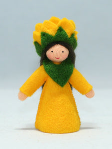 Handmade Sunflower Fairy Doll by Ambrosius – Eco-Friendly Wool Felt Waldorf Toy from Eco Flower Fairies LLC