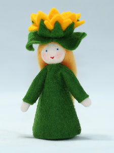 Handmade Sunflower Fairy Doll by Ambrosius – Eco-Friendly Wool Felt Waldorf Toy from Eco Flower Fairies LLC