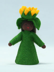 Handmade Sunflower Fairy Doll by Ambrosius – Eco-Friendly Wool Felt Waldorf Toy from Eco Flower Fairies LLC