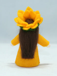 Sunflower Fairy Doll – 2.5" & 3" Handmade Felt Waldorf Decoration by Ambrosius