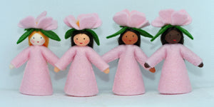 Sweet Briar Fairy (miniature standing felt doll, flower hat)