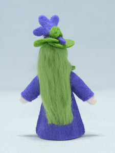 Sweet Violet Fairy Doll – 2.5" Handmade Felt Waldorf Decoration by Ambrosius