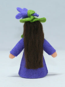 Sweet Violet Fairy Doll – 2.5" Handmade Felt Waldorf Decoration by Ambrosius