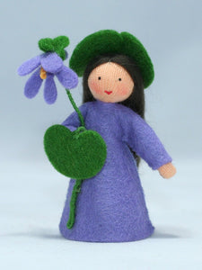 Handmade Sweet Violet Doll by Ambrosius – Eco-Friendly Wool Felt Waldorf Toy from Eco Flower Fairies LLC