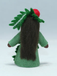Yew Tree Fairy Doll – 2.5" Handmade Felt Waldorf Decoration by Ambrosius