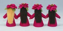 Zinnia Fairy (miniature standing felt doll, flower hat)